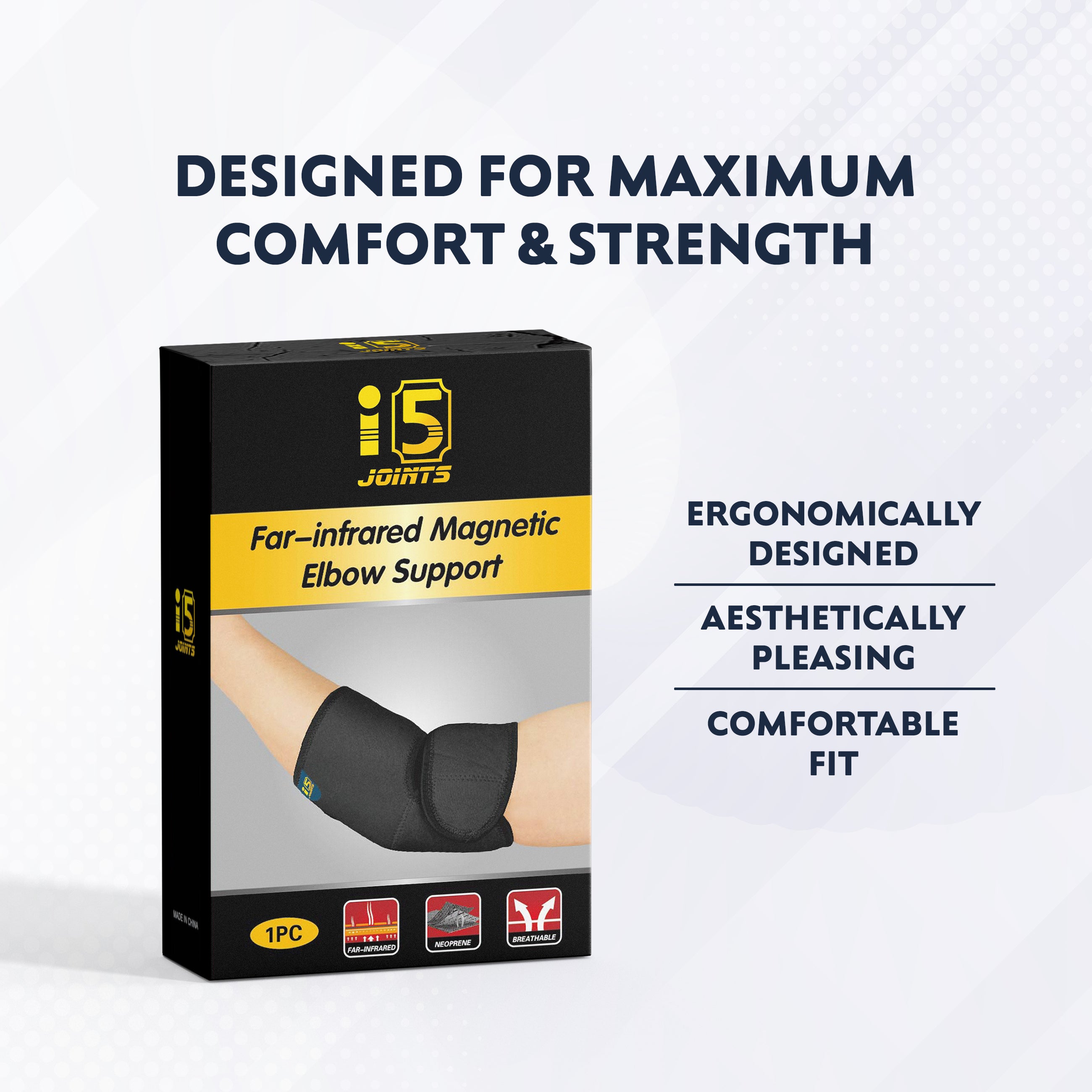 I5Joints Far Infrared Magnetic Elbow Support Belt – Pain Relief Elbow Brace & Sleeve for Tennis, Badminton, Cricket & Sports (Men & Women) I5Joints Far Infrared Magnetic Elbow Support Belt – Pain Relief Elbow Brace & Sleeve for Tennis, Badminton, Cricket & Sports (Men & Women)